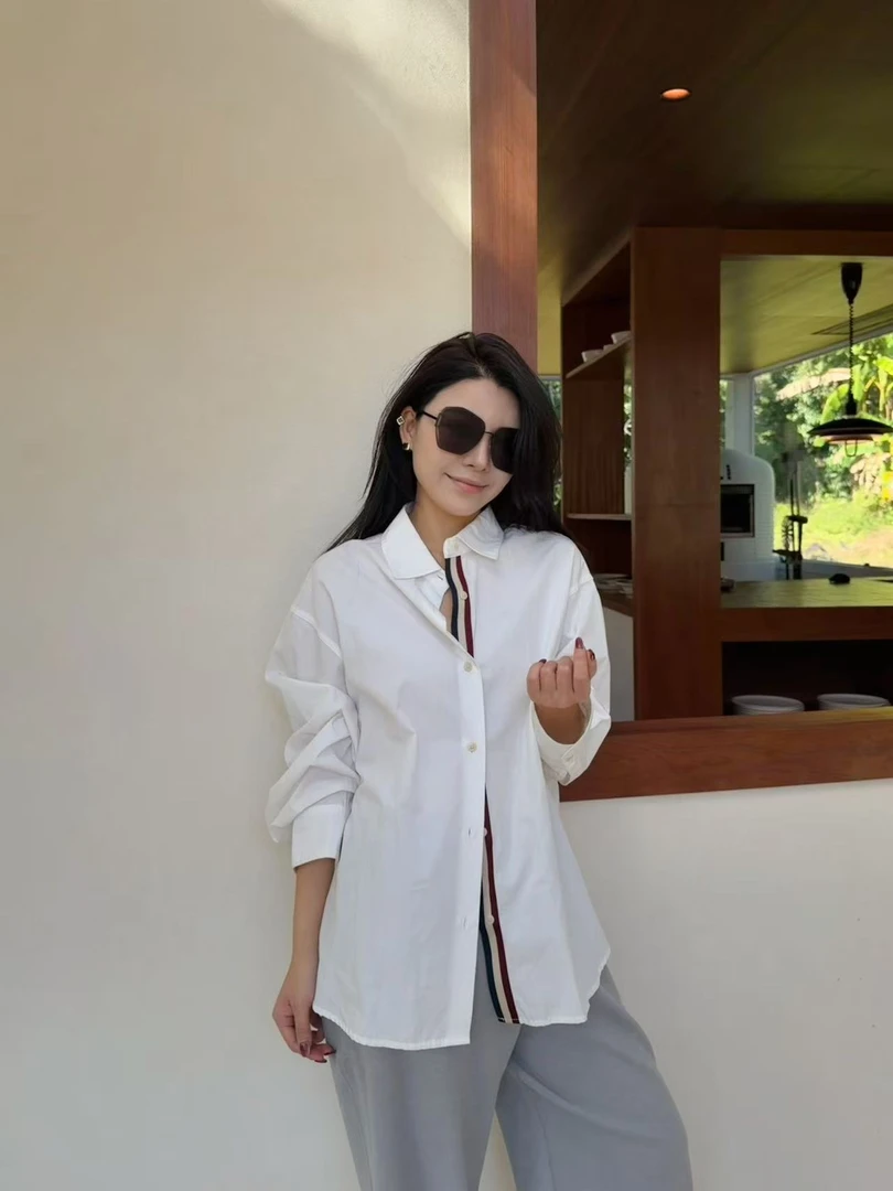 ChaxRmto “冰川”早春百搭翻领衬衫简约百搭上衣 斯斯SC1C2133