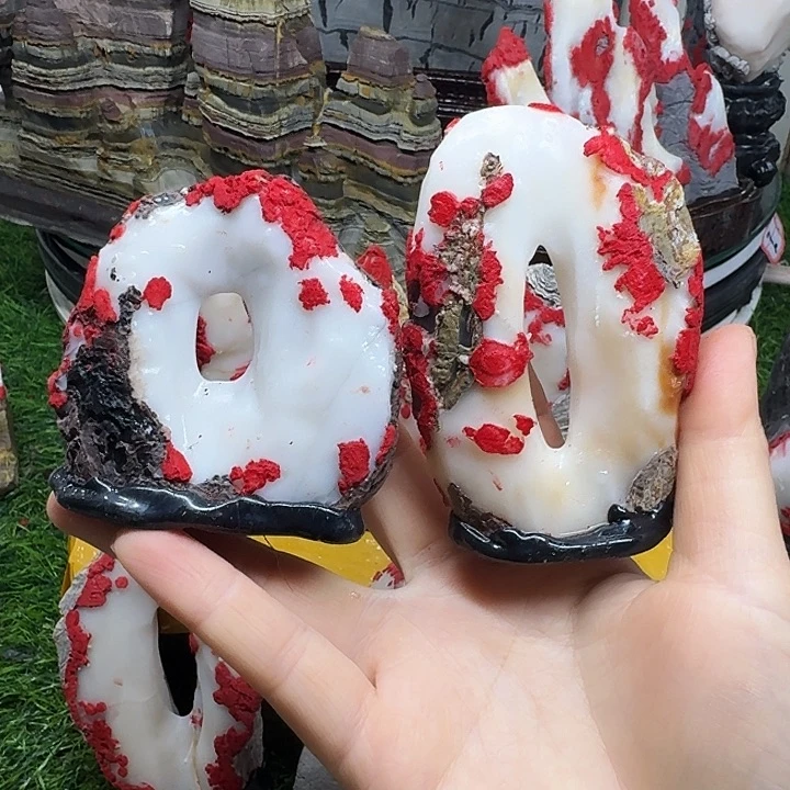 石材龙****）灵璧石白灵玉八音磬