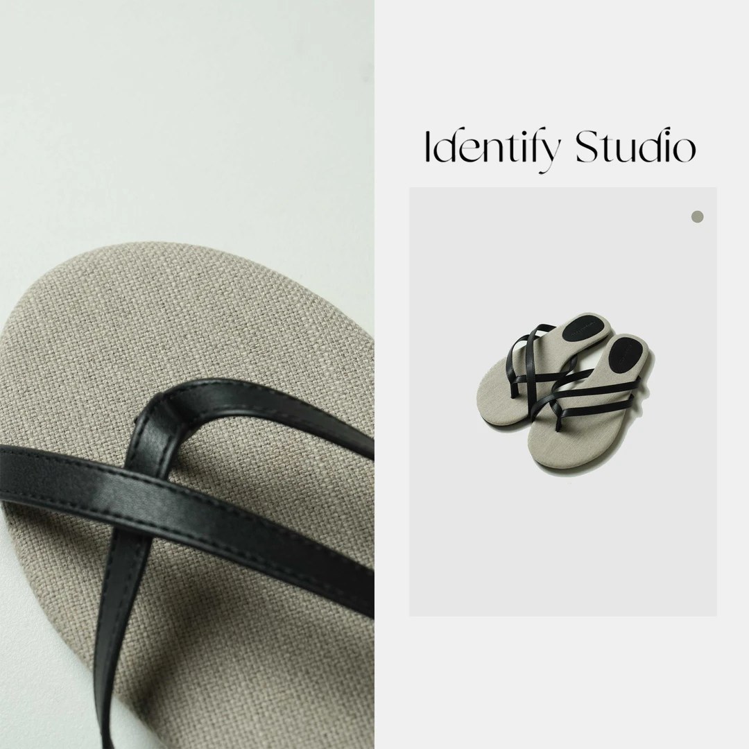 IDENTIFY"罗马"百搭小众设计沙滩度假夹趾麻布人字拖休闲鞋25SS