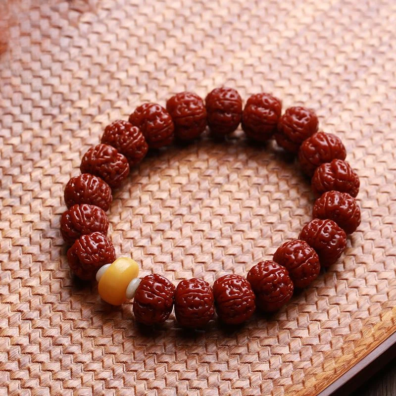 正宗高质量机刷包浆玉化小金刚菩提子佛珠五瓣金刚男女款文玩手串