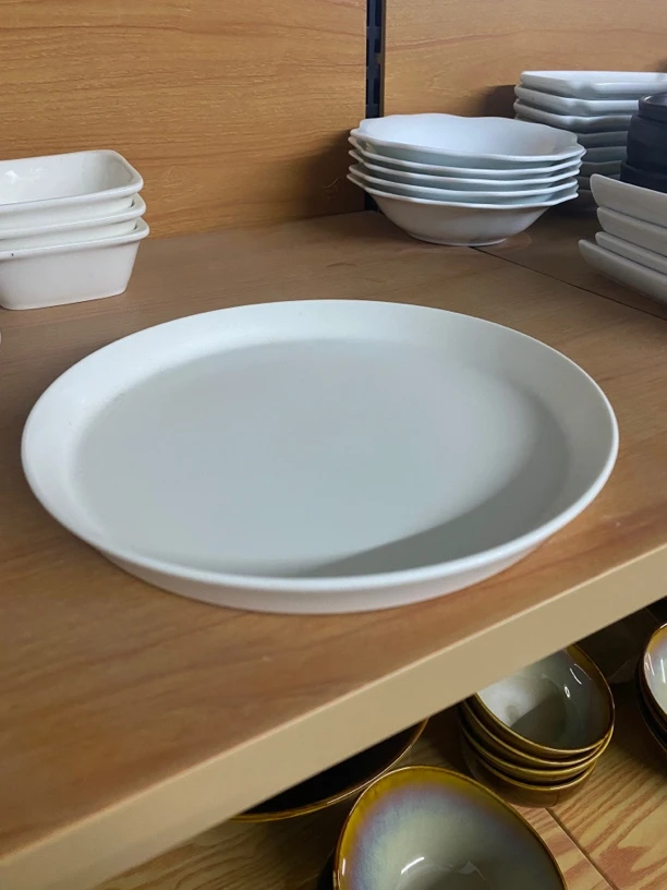 E142 三色直口7.5寸平盘菜盘浅盘