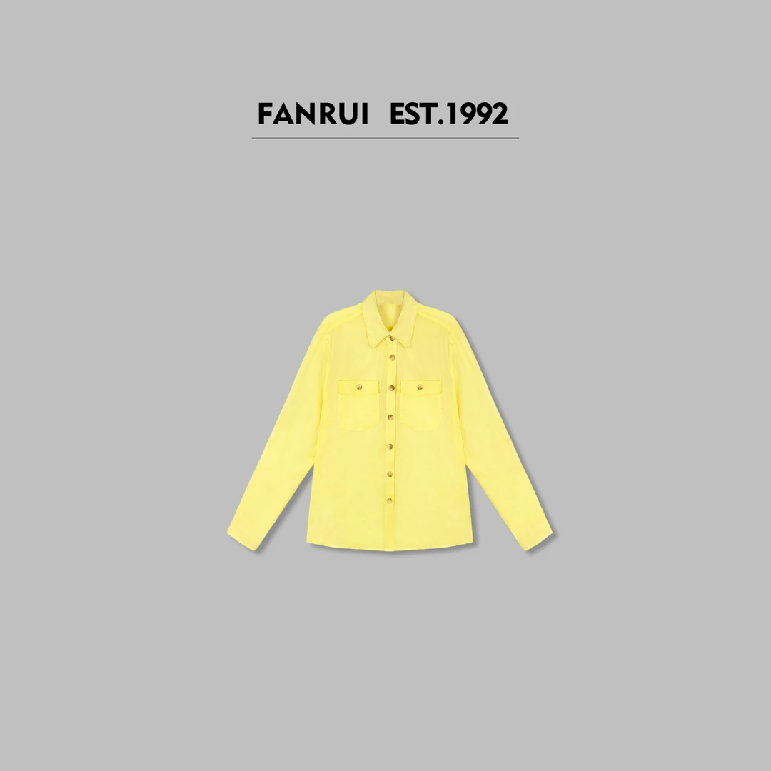 FANRUI/泛芮「薄荷之夏 」新款纯色百搭时尚气质polo领衬衫女B14641