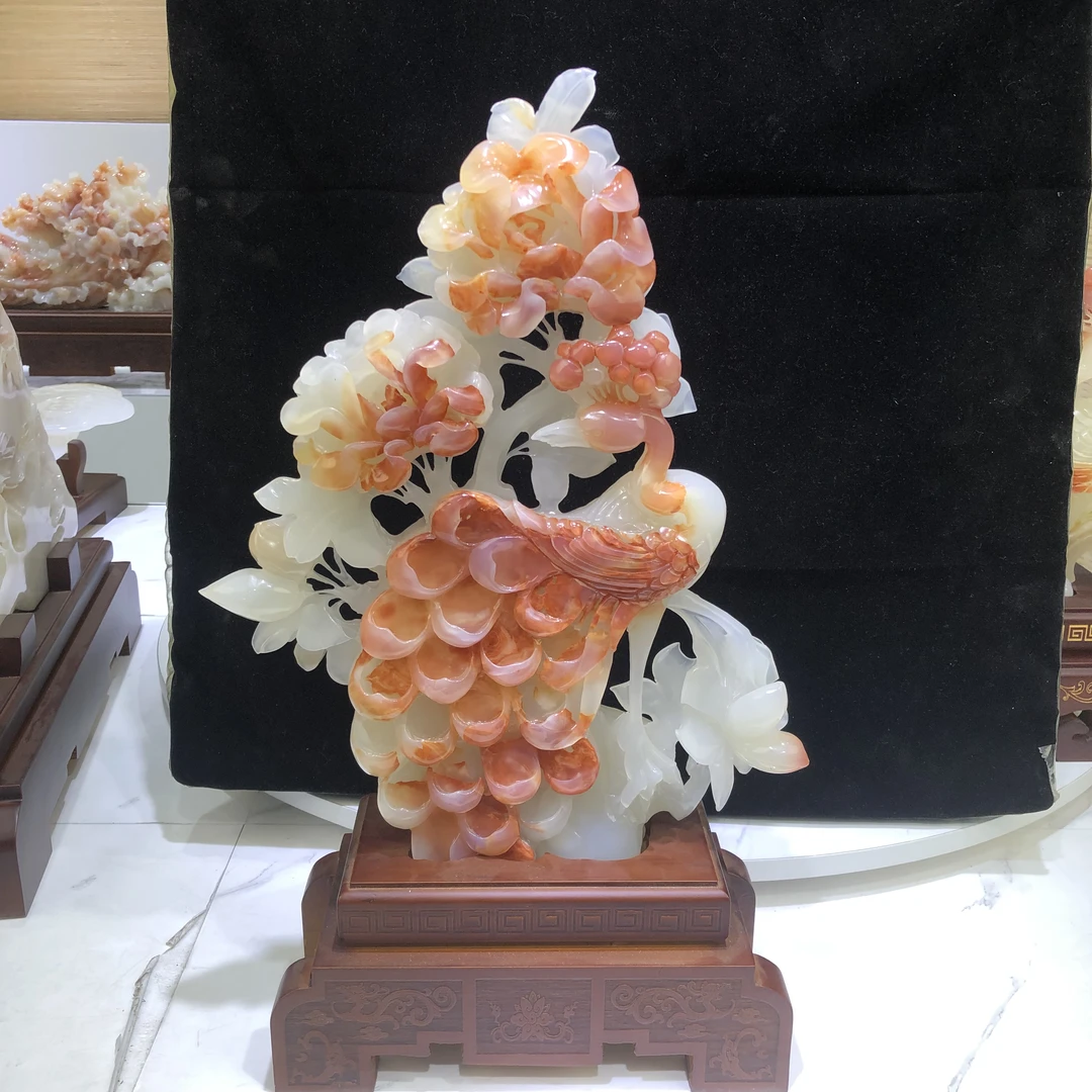 孔雀摆件家居摆件桌面摆件日常送礼必备纯手工雕塑