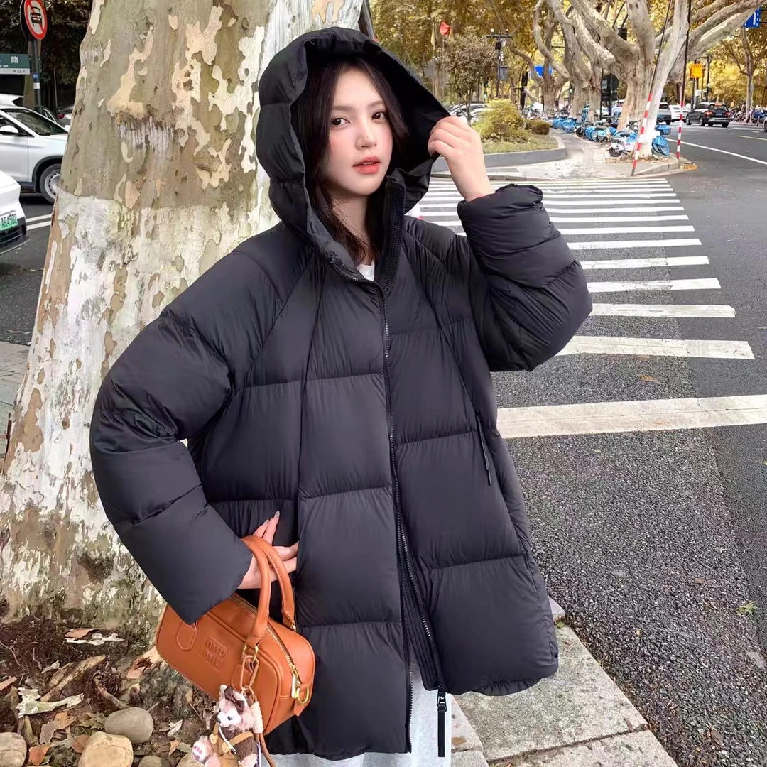 美丽新款冬季爆款 连帽中长款女士羽绒服少女风洋气爆款