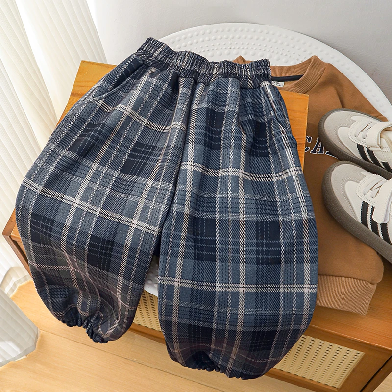 冬季小童加绒加厚裤子男童儿童洋气宝宝长裤