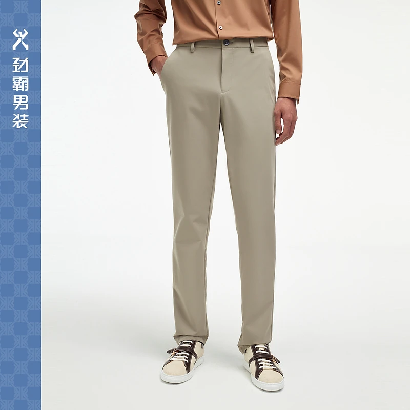 【劲霸男装】男士防泼水中腰舒适户外耐磨锦纶休闲裤|BQXE1309