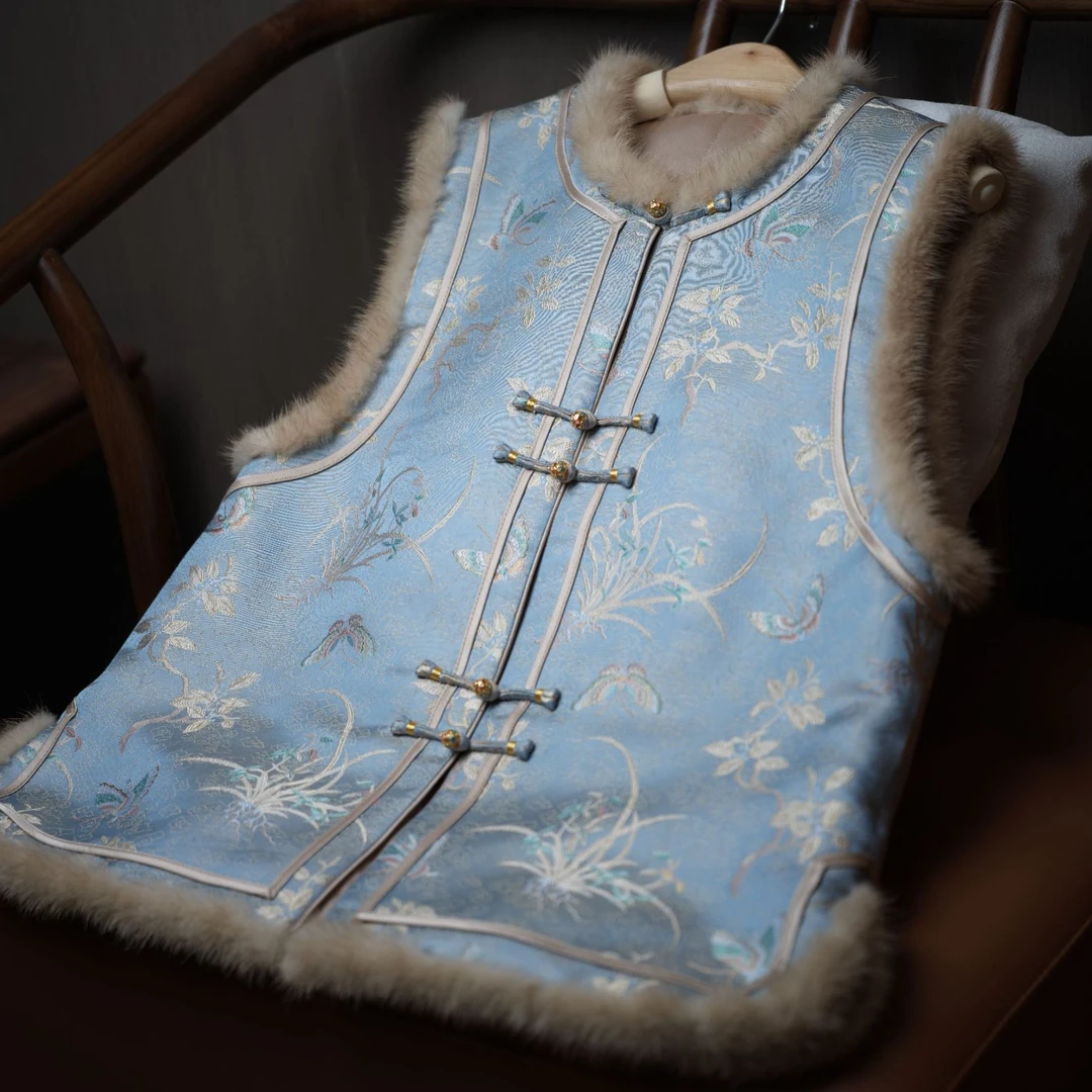 『兰之』新中式满分桑蚕丝国风棉马甲DISQ7068