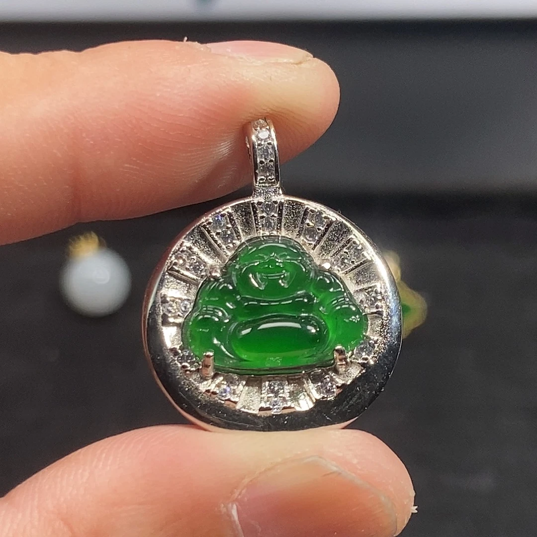 翡翠银S925镶嵌颈饰