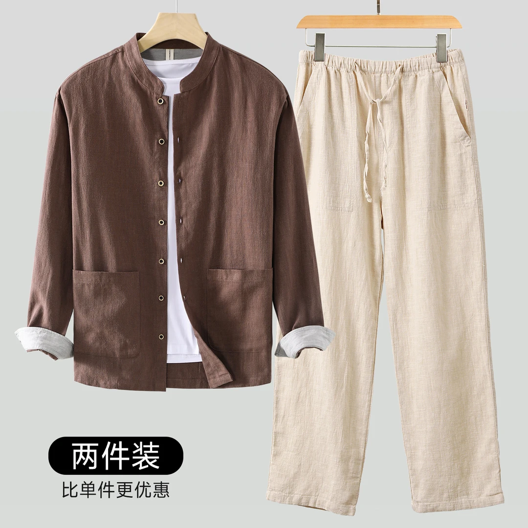 [夏冰+春兴]棉麻男装套装