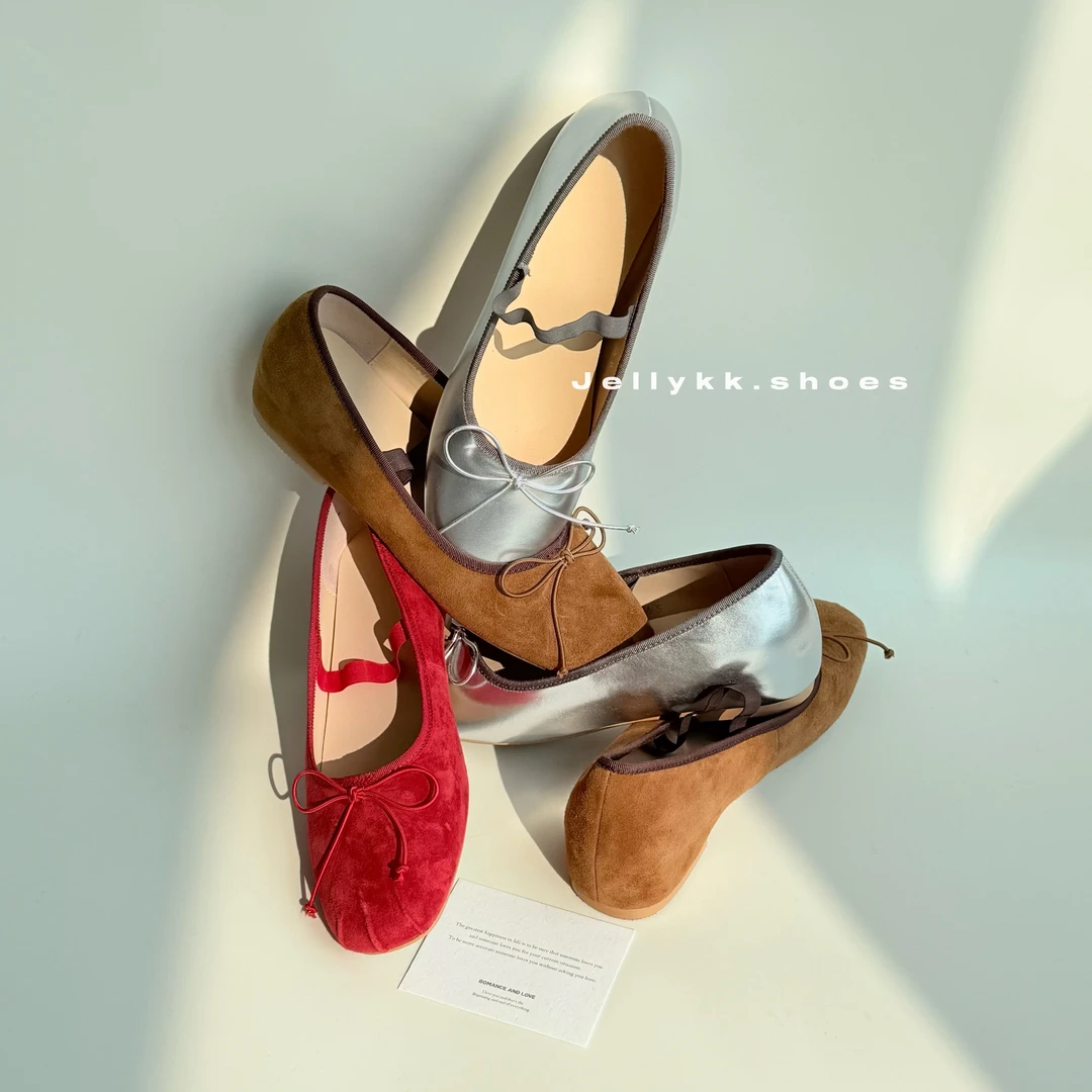 【Jellykk】4cm法式极简百搭玛丽珍度假休闲真皮时装内增高圆头单鞋