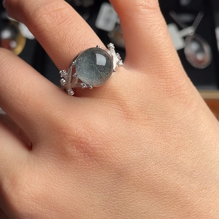 戒指银S925镶嵌水晶