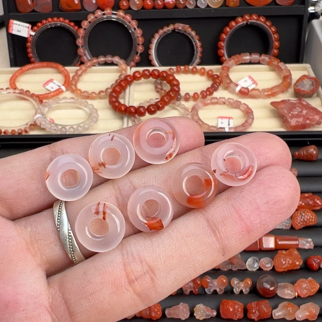 明***续南红玛瑙未镶嵌颈饰七颗