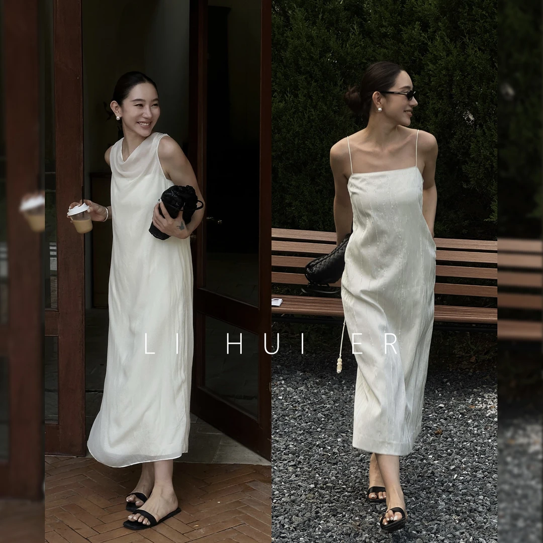 LiHuiEr李慧儿【花瓣】2025夏季小众极简风设计小众连衣裙LL025206