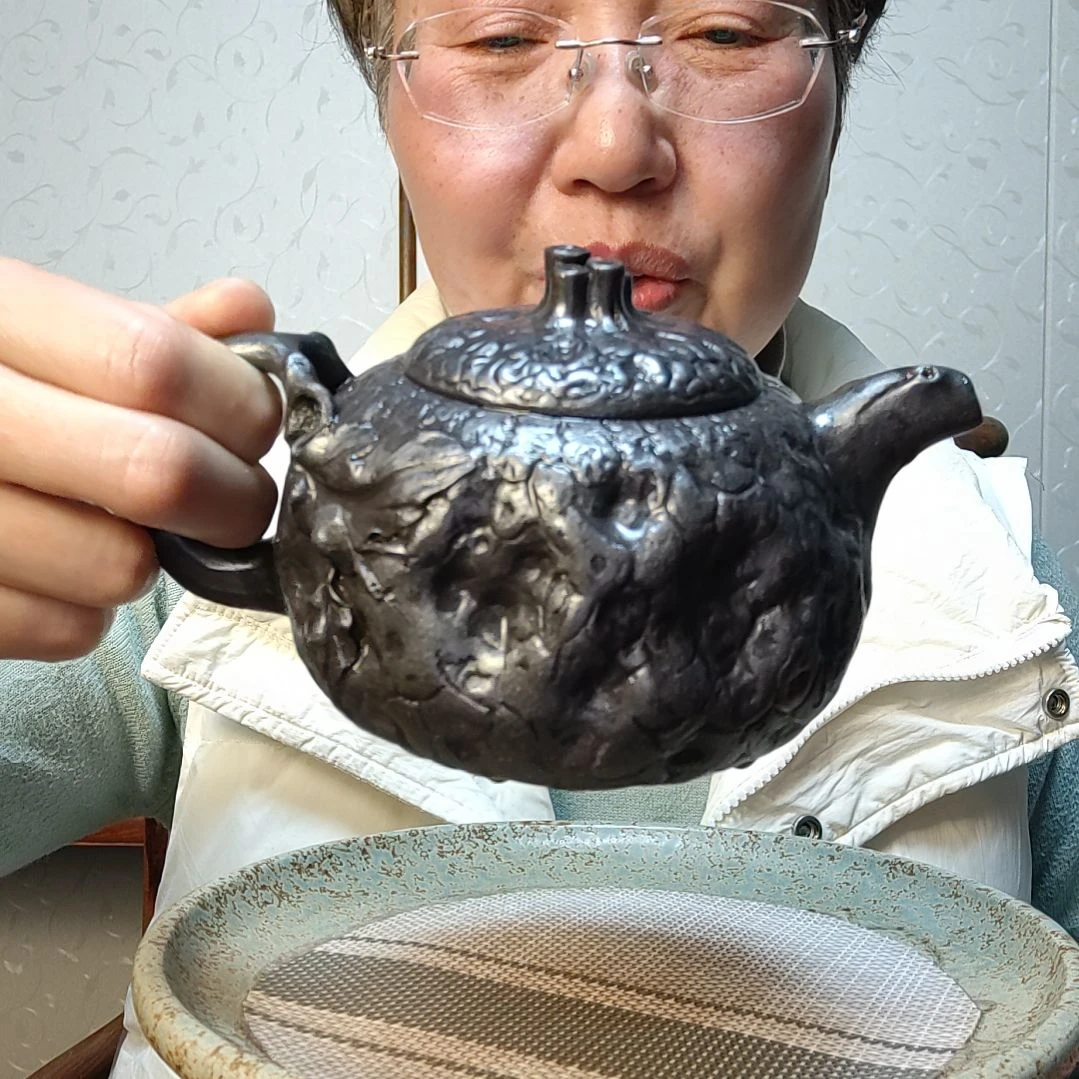 紫砂茶壶石黄供春400毫升