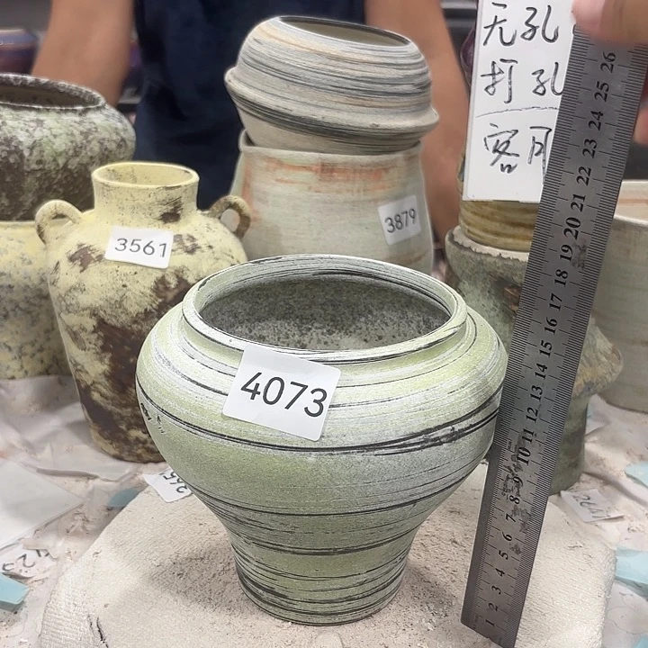 摆件高14，口11.5，有孔4073瑕疵处理