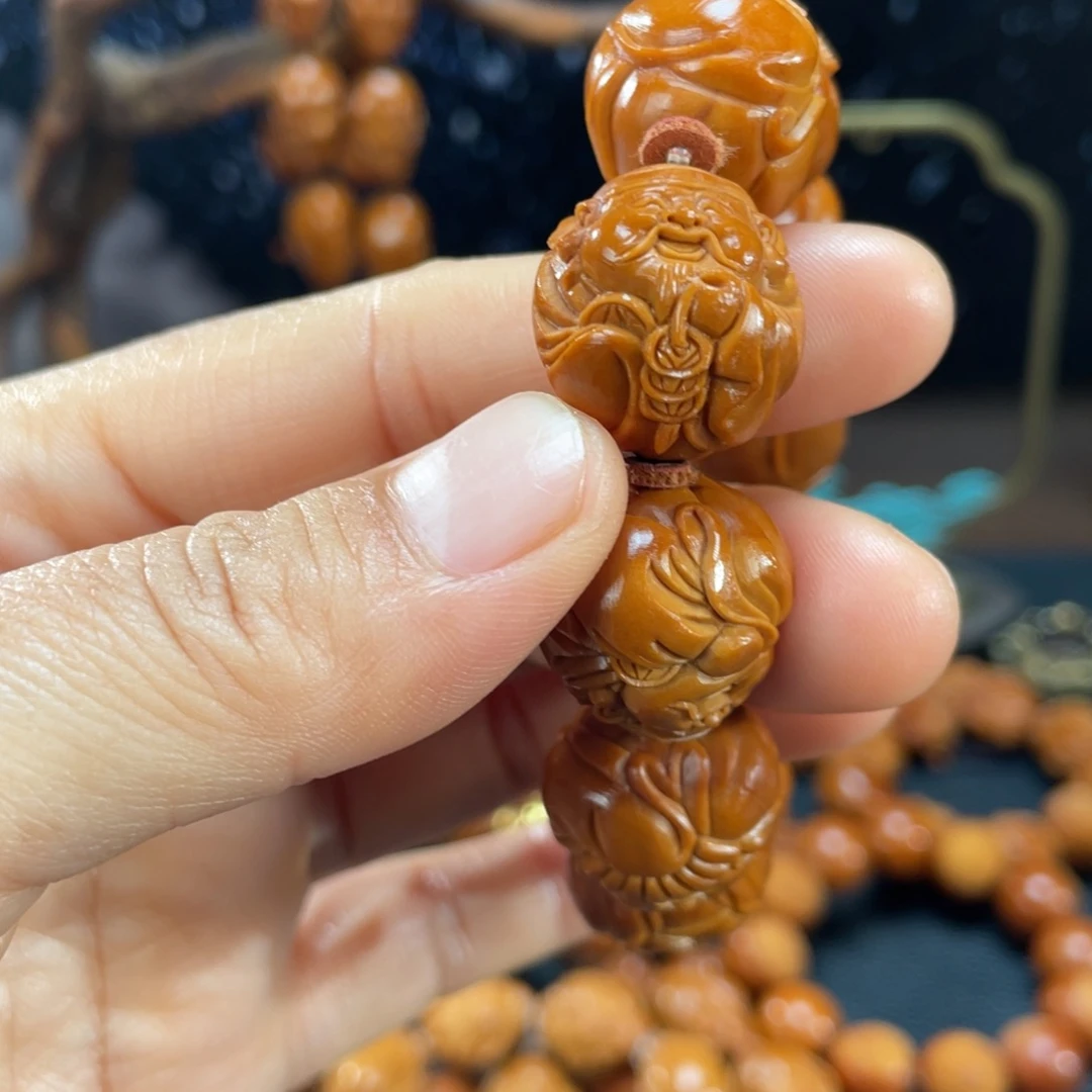 橄榄核手串财神6416