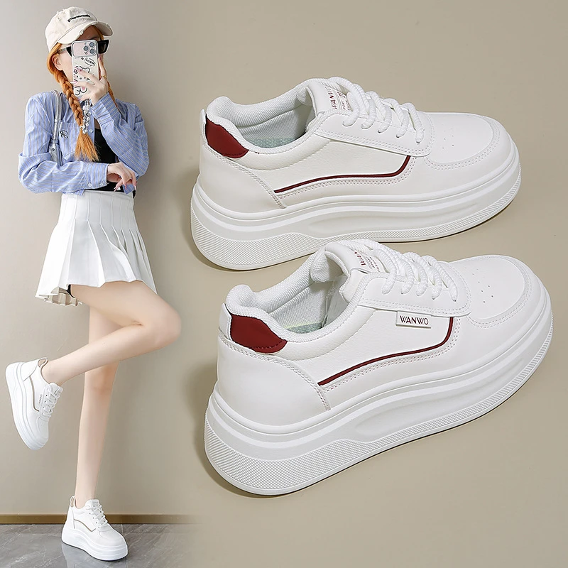 内增高8CM女鞋轻便软底内增高小白鞋显高小个子春秋百搭休闲鞋