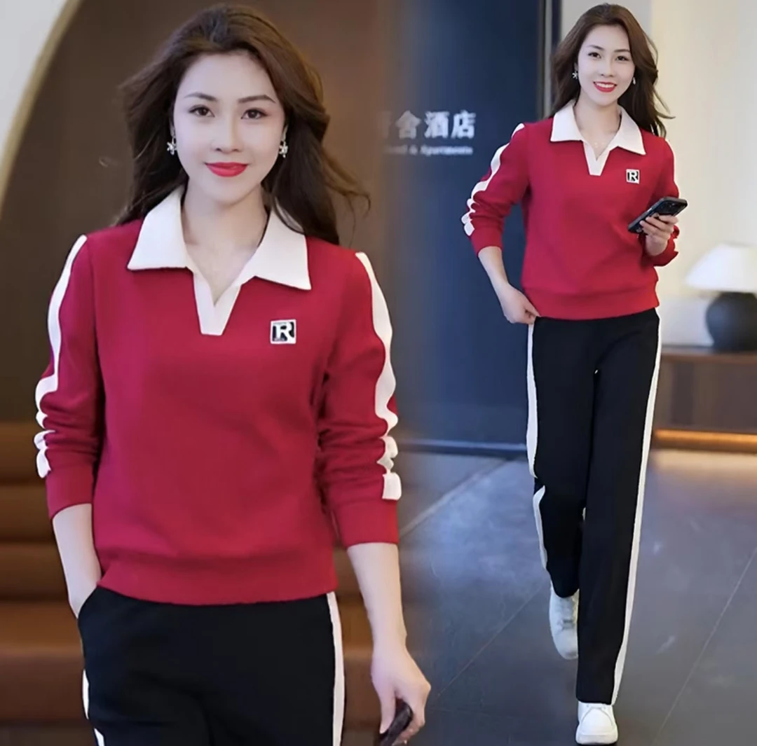 2025妈妈装休闲运动服套装秋装时尚洋气中老年女装春秋卫衣两件套