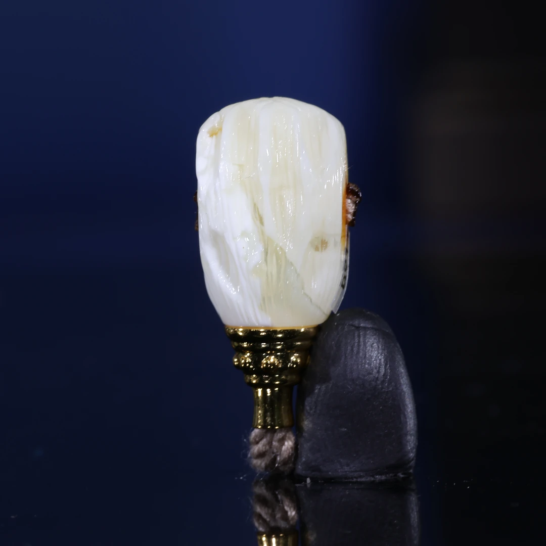 10m蜜蜡三通原矿一物一图白花蜡百香雕刻分体三通蜜蜡配饰-B911