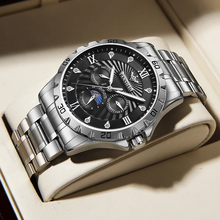 瑞士品质超凡大师/多功能日月星辰三眼六针全自动带星期日历男表