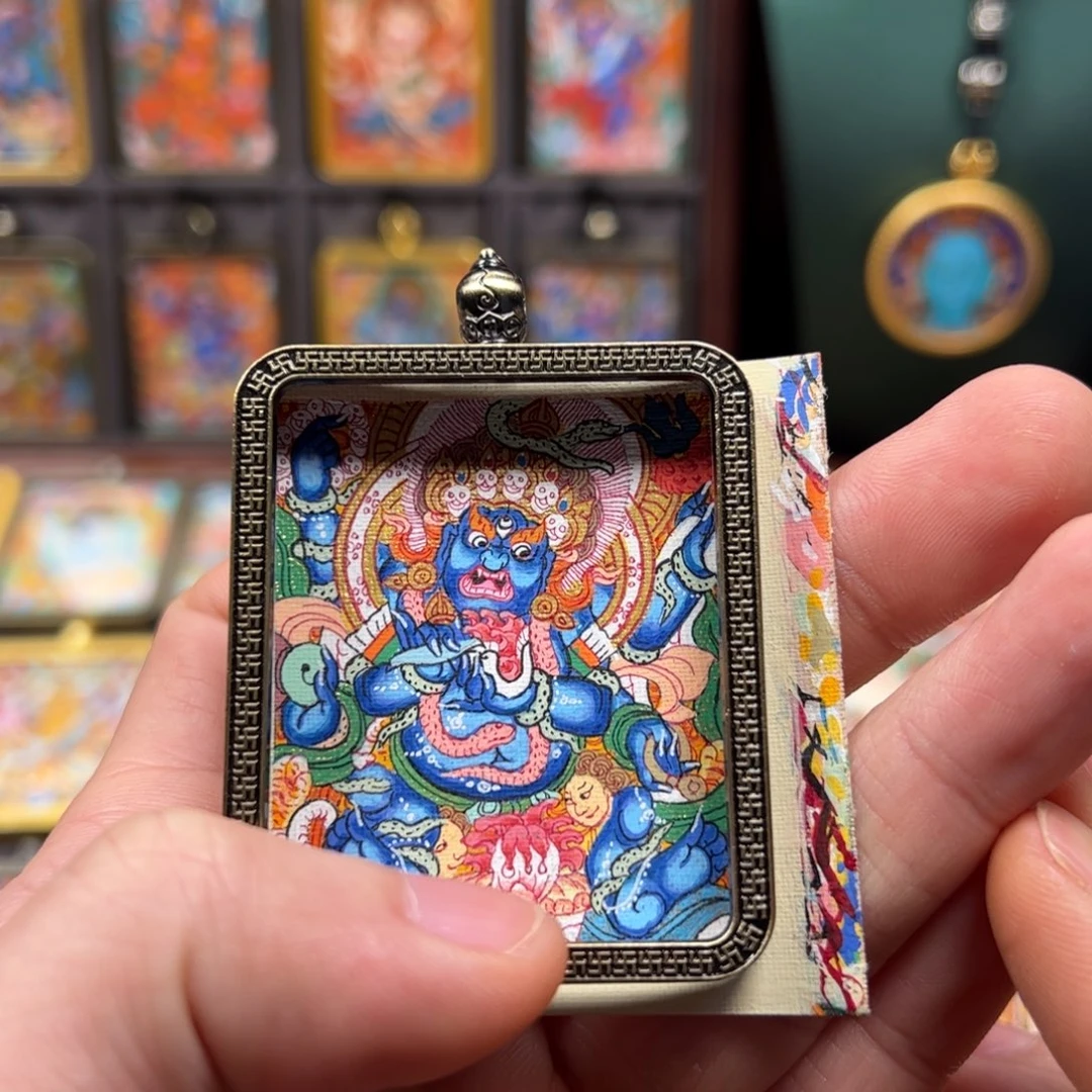 吊坠m大黑天纯手绘唐卡
