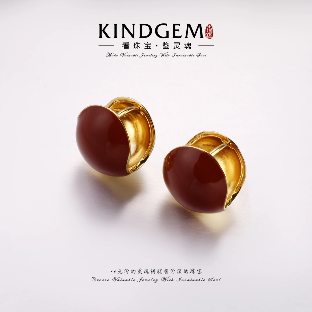 铜合金珐琅耳饰 法式复古个性优雅小众时尚百搭耳环 C-32911