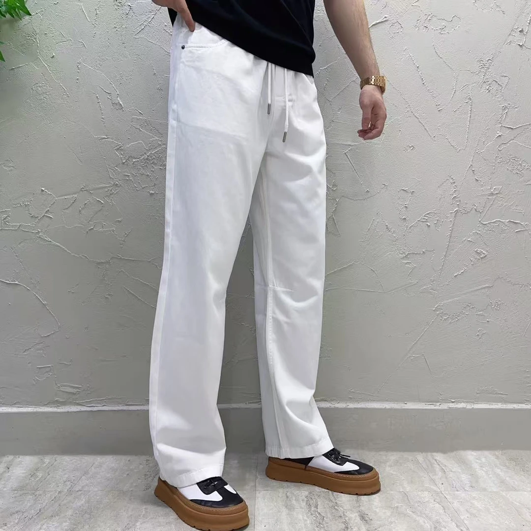 25春季新款莱赛尔混纺高端轻奢宽松直筒百搭垂感休闲裤8364阔腿