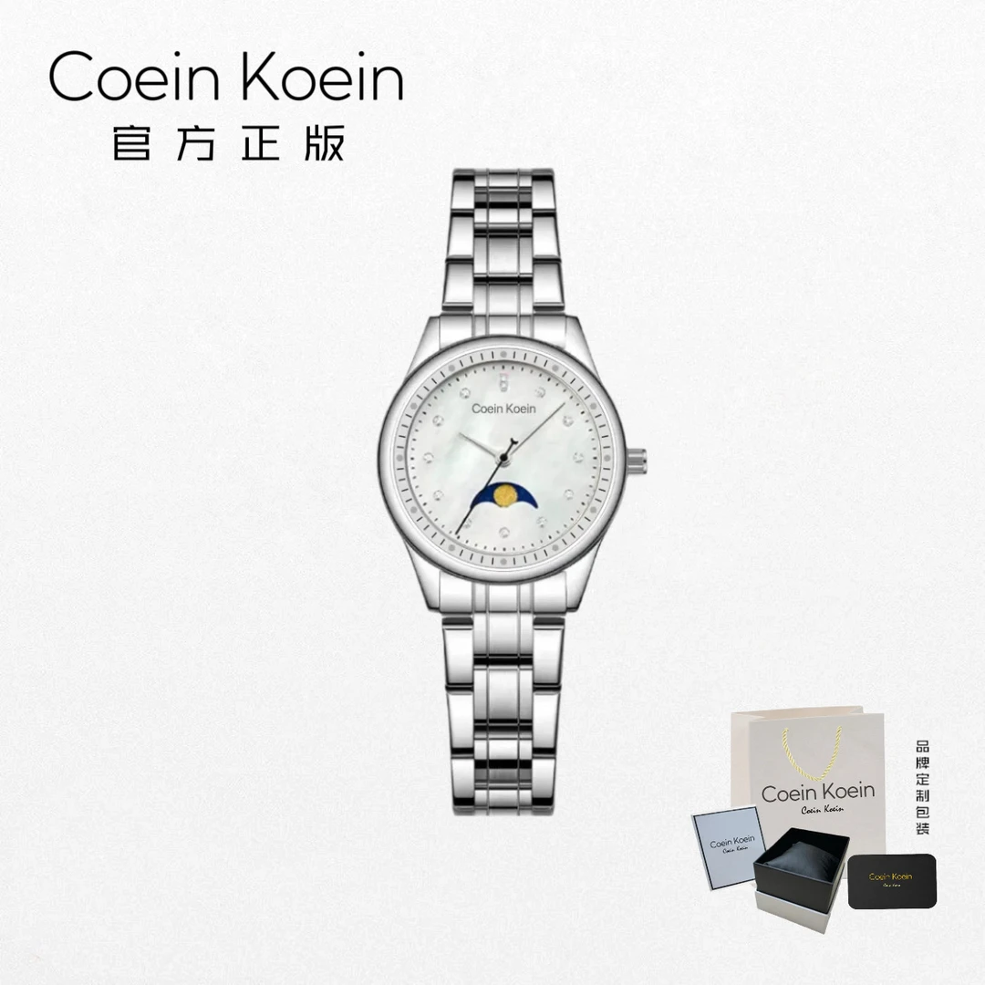 Coein Koein【官方正版】CK1099-1名匠月相款时尚气质女士手腕表