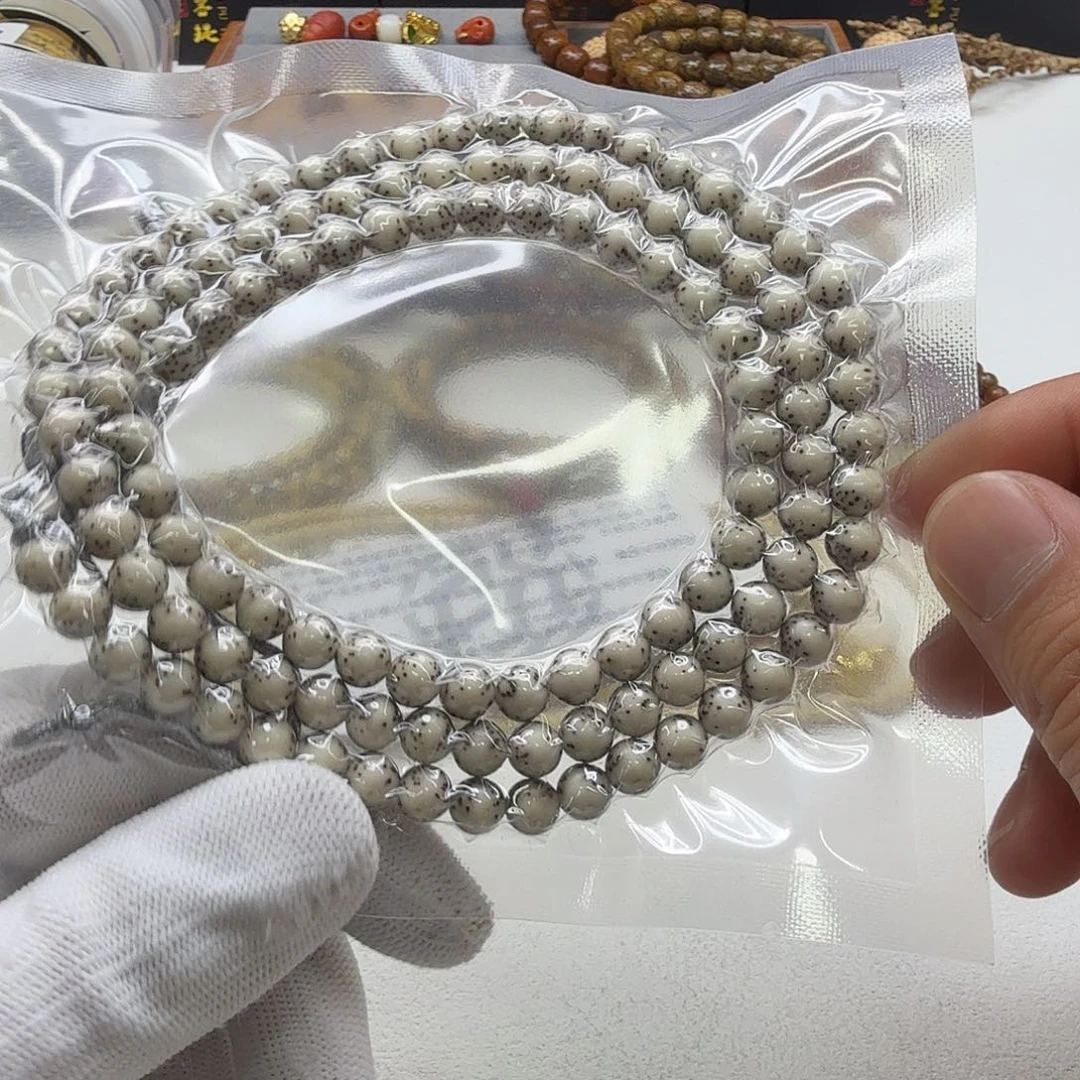 吊坠星月菩提20梵天冰白大眼睛针尖星7圆108一物一图