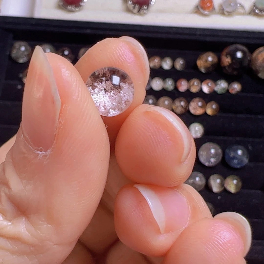 水晶手链银S800镀金镶嵌柒*