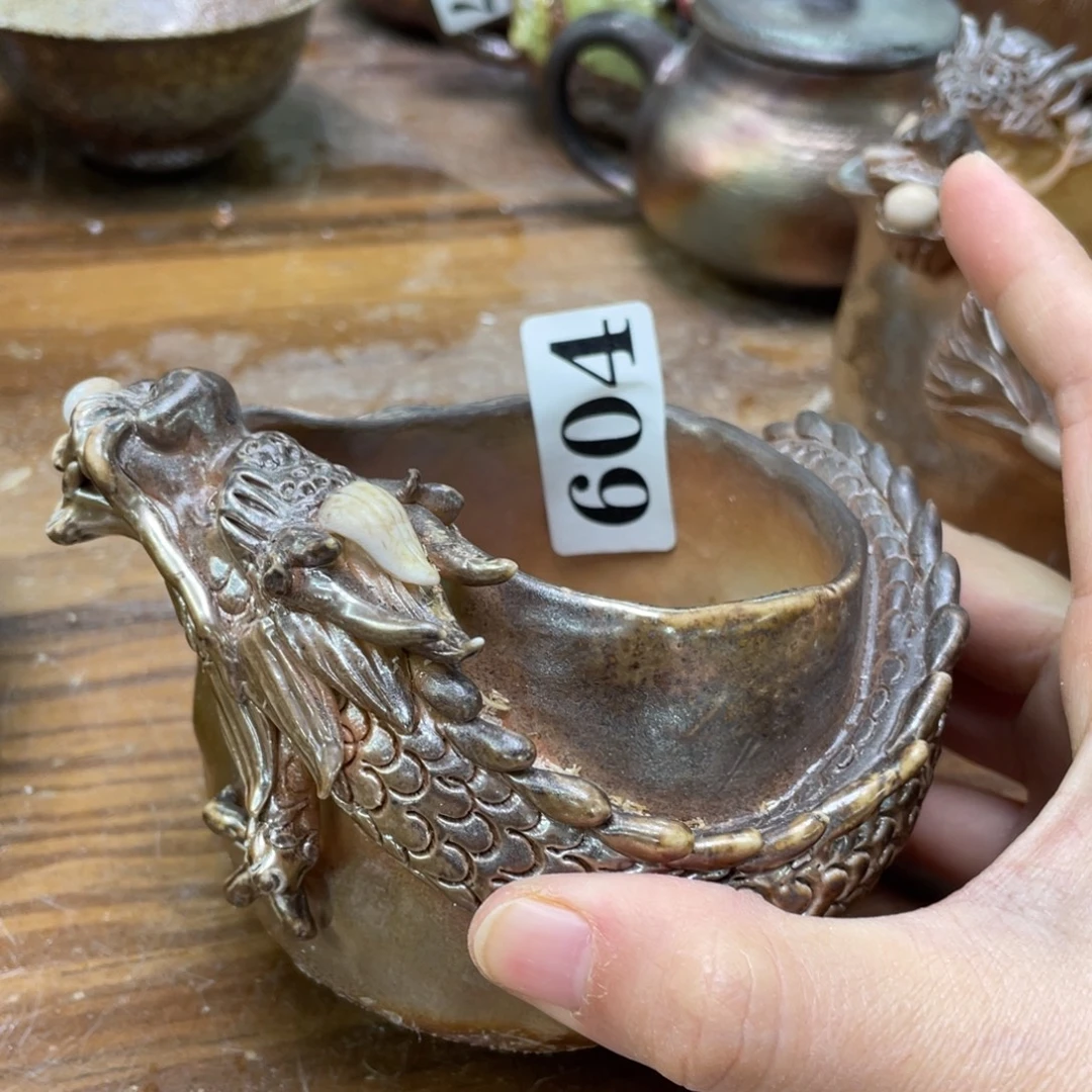 陶纯手工柴烧茶壶瑕瑕