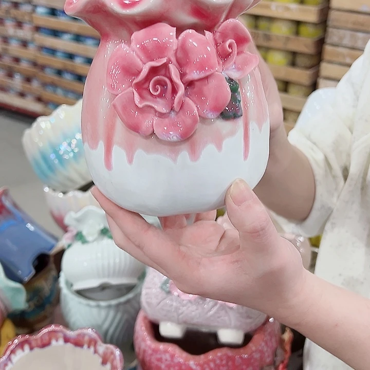 有孔，凑单福利满10元发货陶瓷多肉花盆！