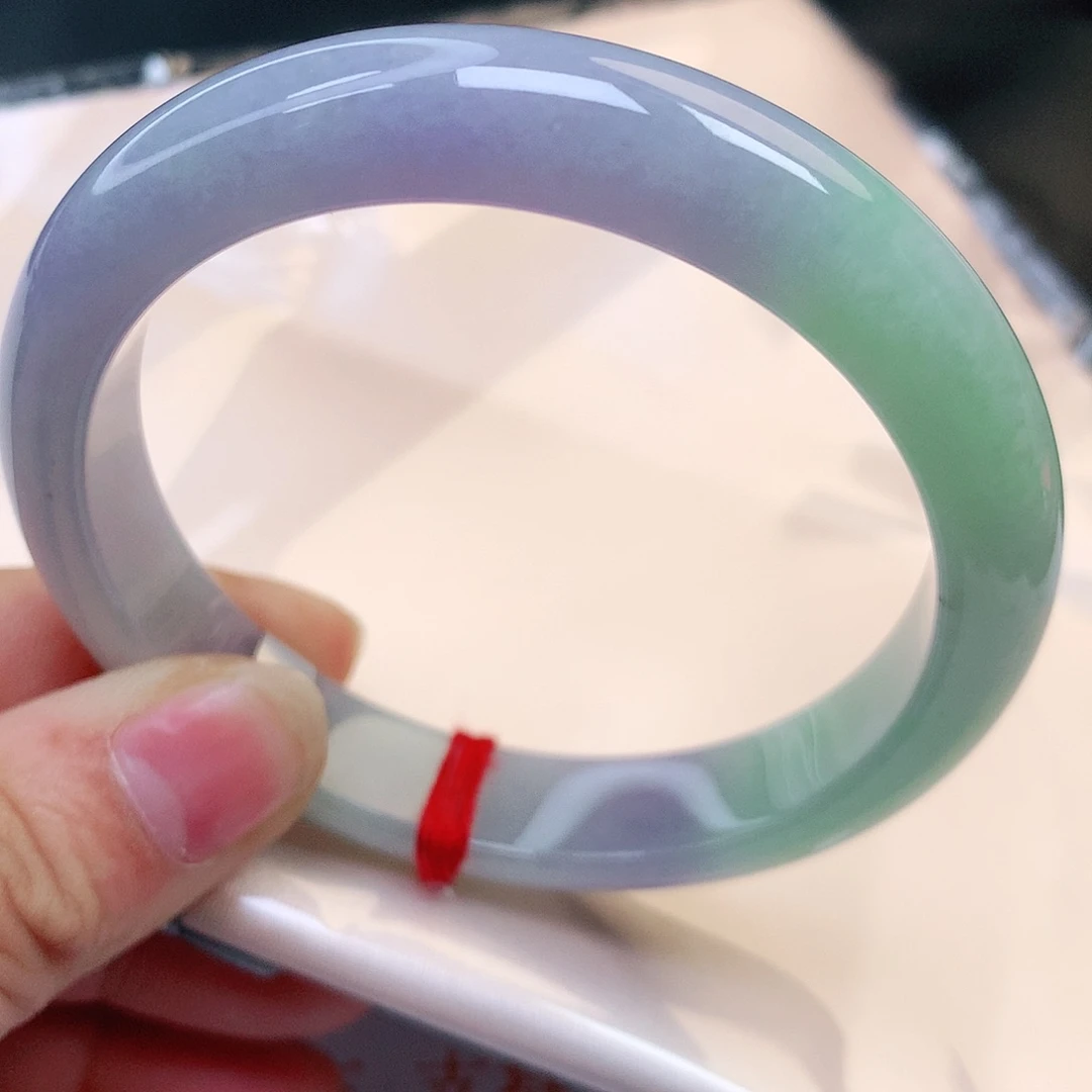 未镶嵌手镯翡翠纯天然A货翡翠春带彩2727号