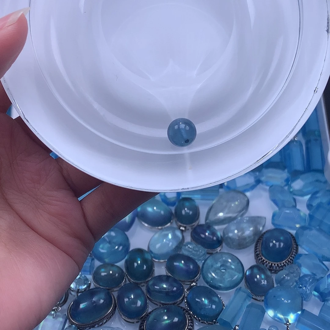 未镶嵌手链水晶8.5mm魔鬼蓝单珠