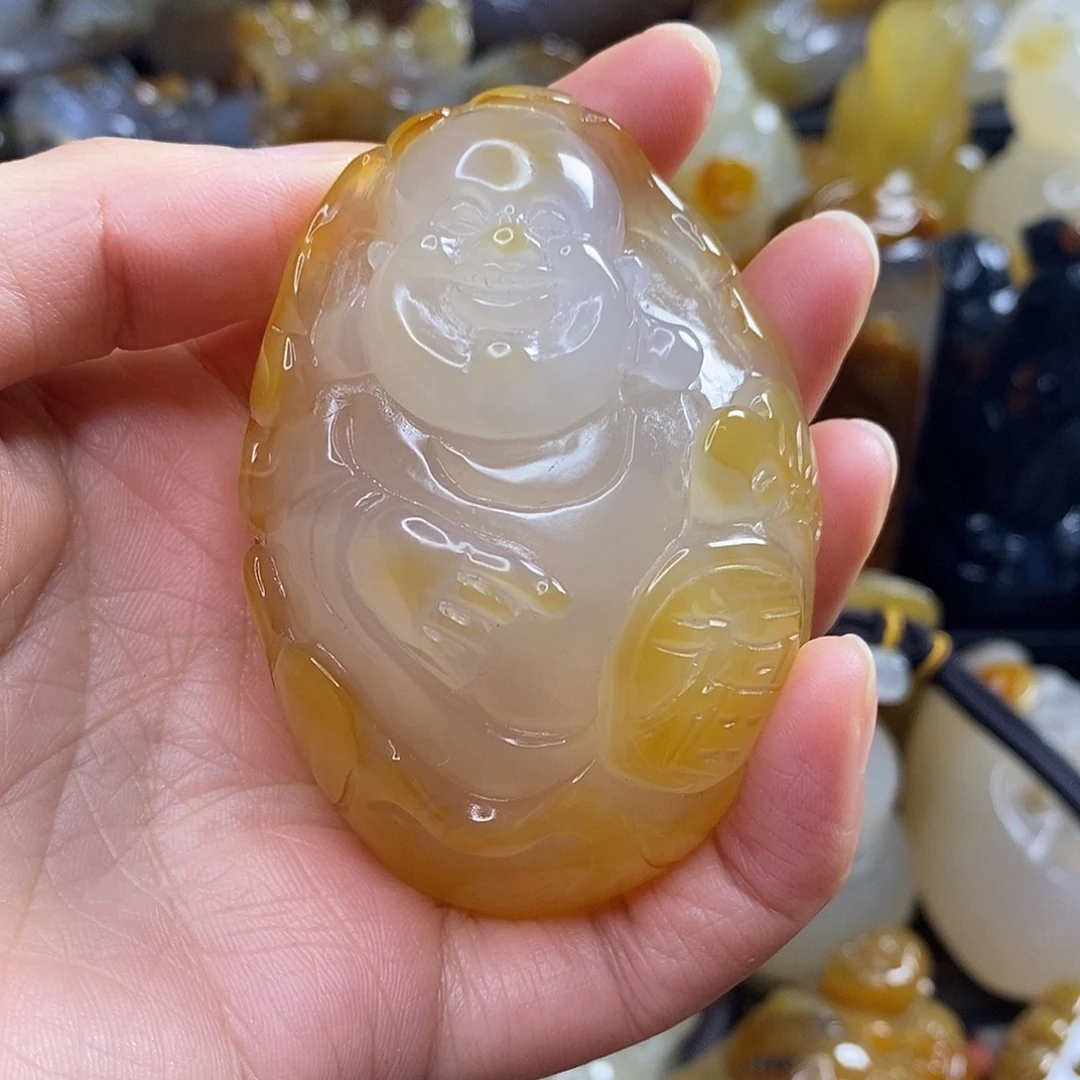 家***繁玛瑙/玉髓未镶嵌手把件