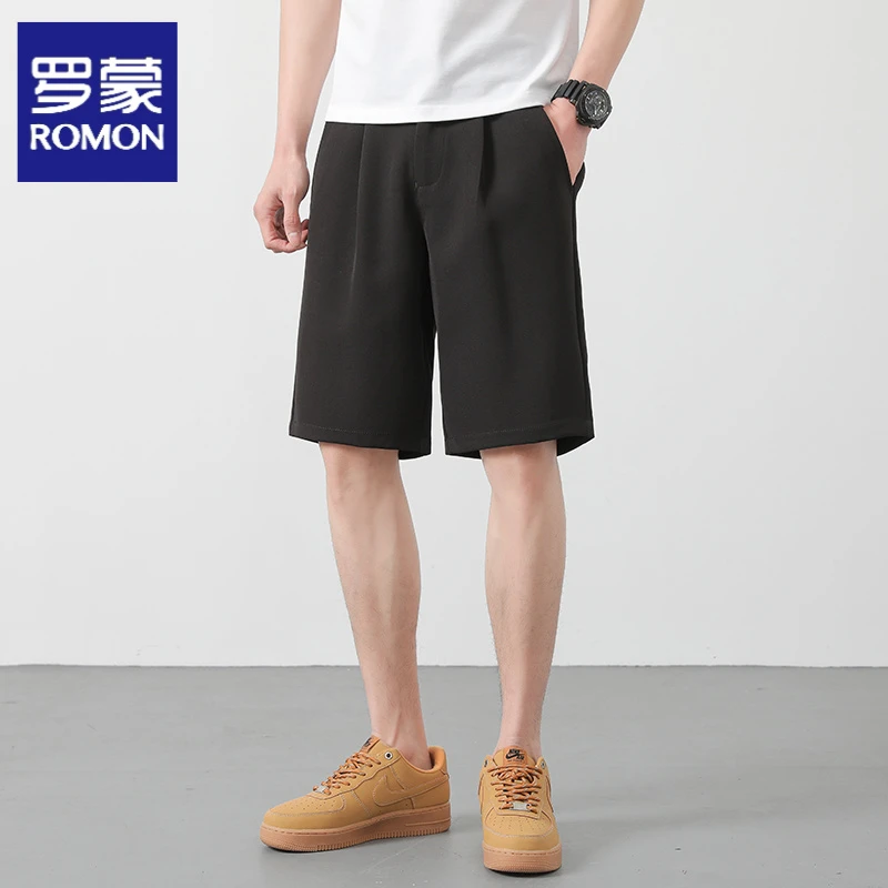罗蒙夏季薄款冰丝短裤男宽松休闲五分裤男款裤子速干运动大码男士