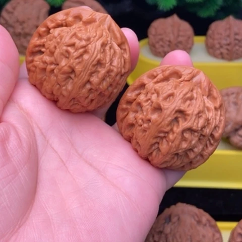 把件文玩核桃红锦鲤42精修