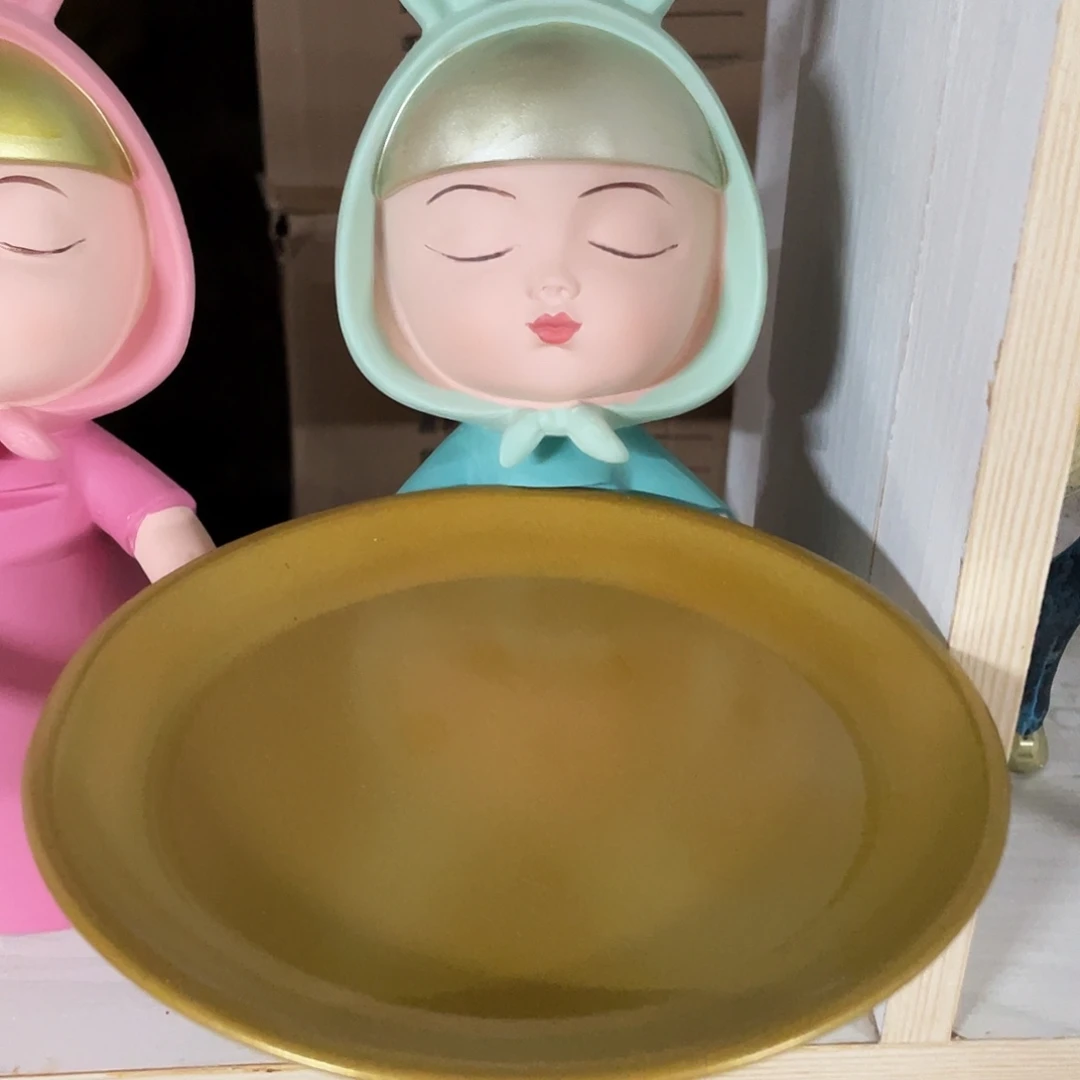 树脂兔子蓝色托盘11111