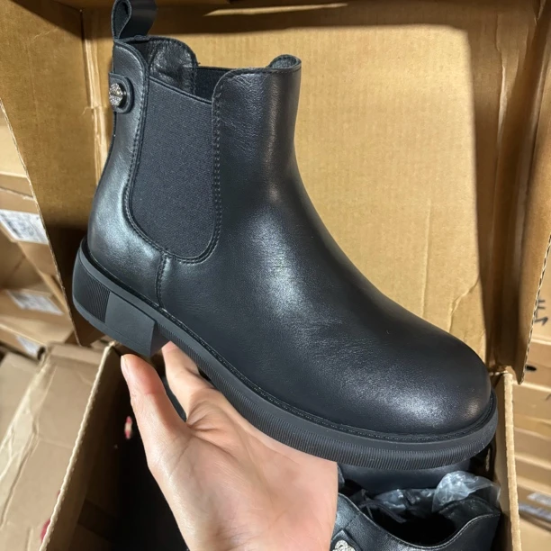 切尔西1705加绒平底短靴女23D