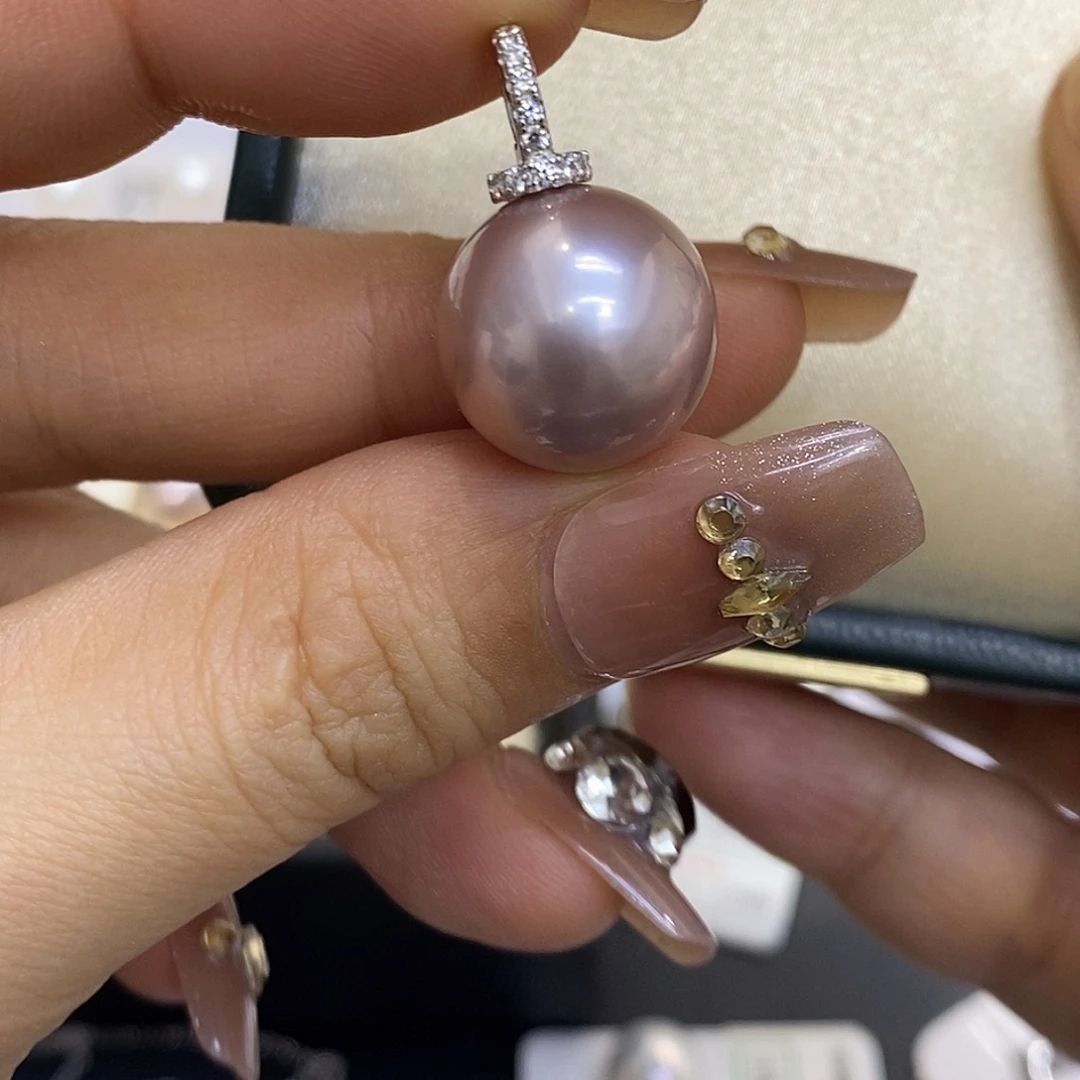 银S925镶嵌吊坠(不含链)淡水珍珠