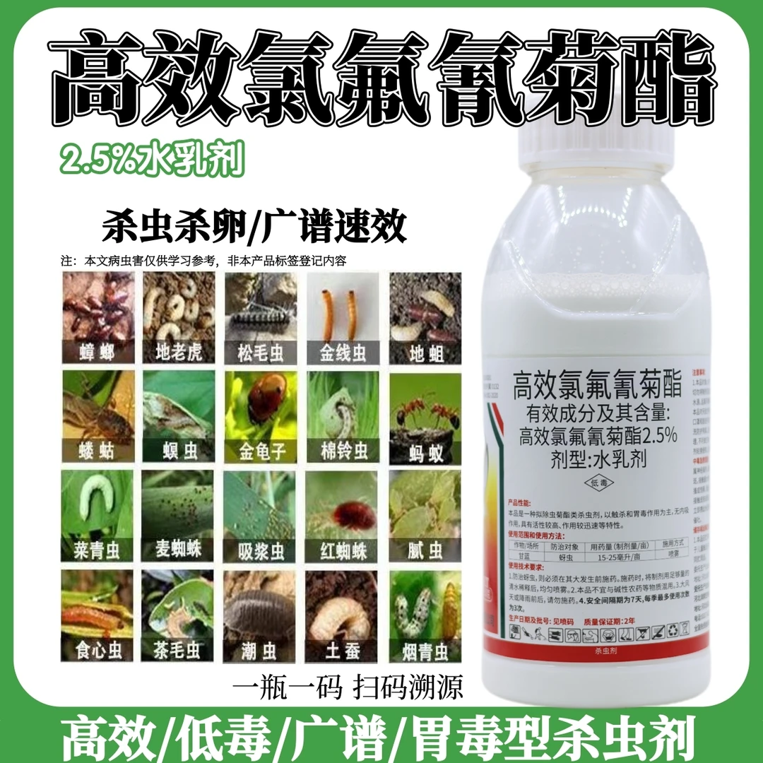 高效氯氟氰菊酯杀虫剂小菜蛾菜青虫食心虫氯氟氰菊酯农药高效正品