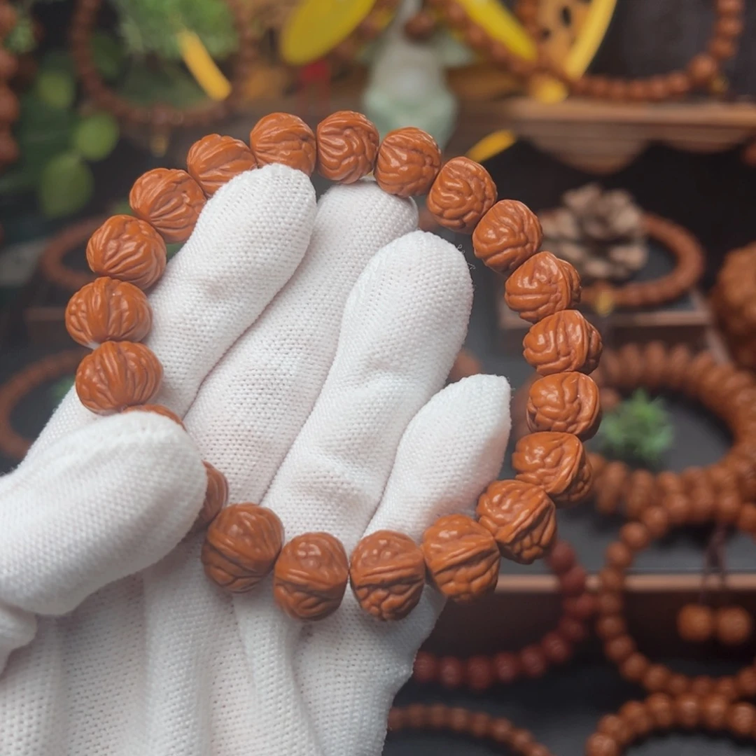 吊坠桃核@**龙1.4顶货双脊龙手串