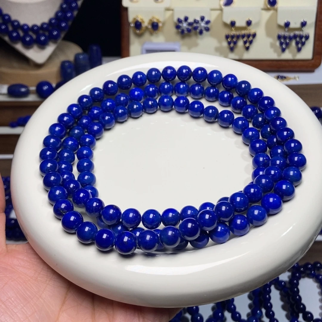 *****青金石未镶嵌老矿 精品8mm+108佛珠