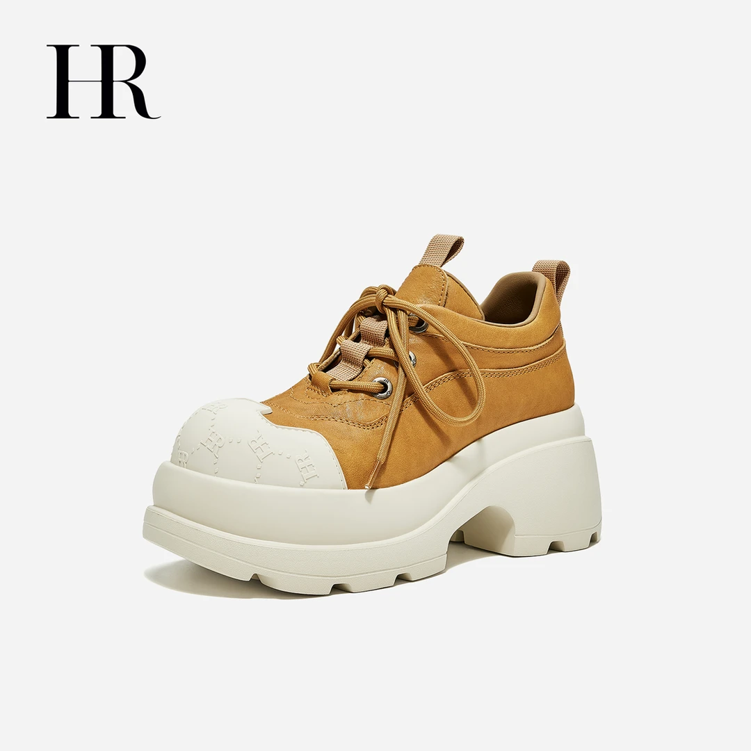 HR/赫莲娜2025原创小众轻奢圆头增高秋季乐福鞋设计师百搭时尚