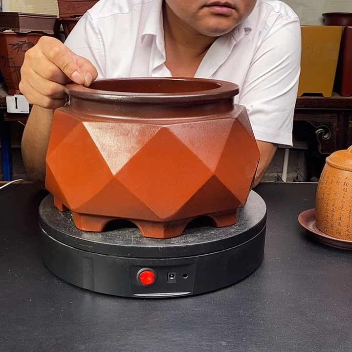 紫砂花盆货号一只紫色渐变