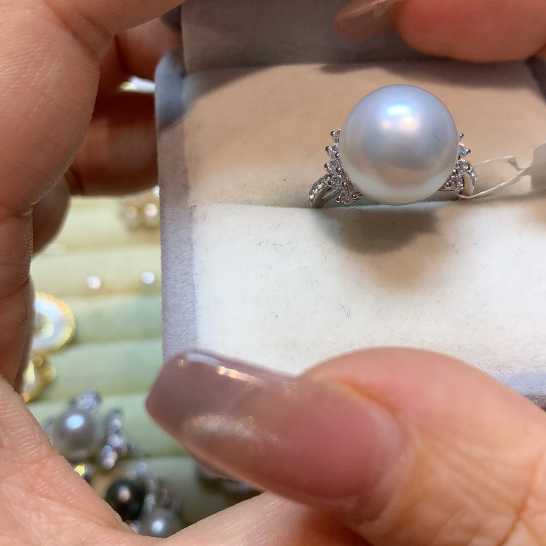 海水珍珠戒指14K金镶嵌