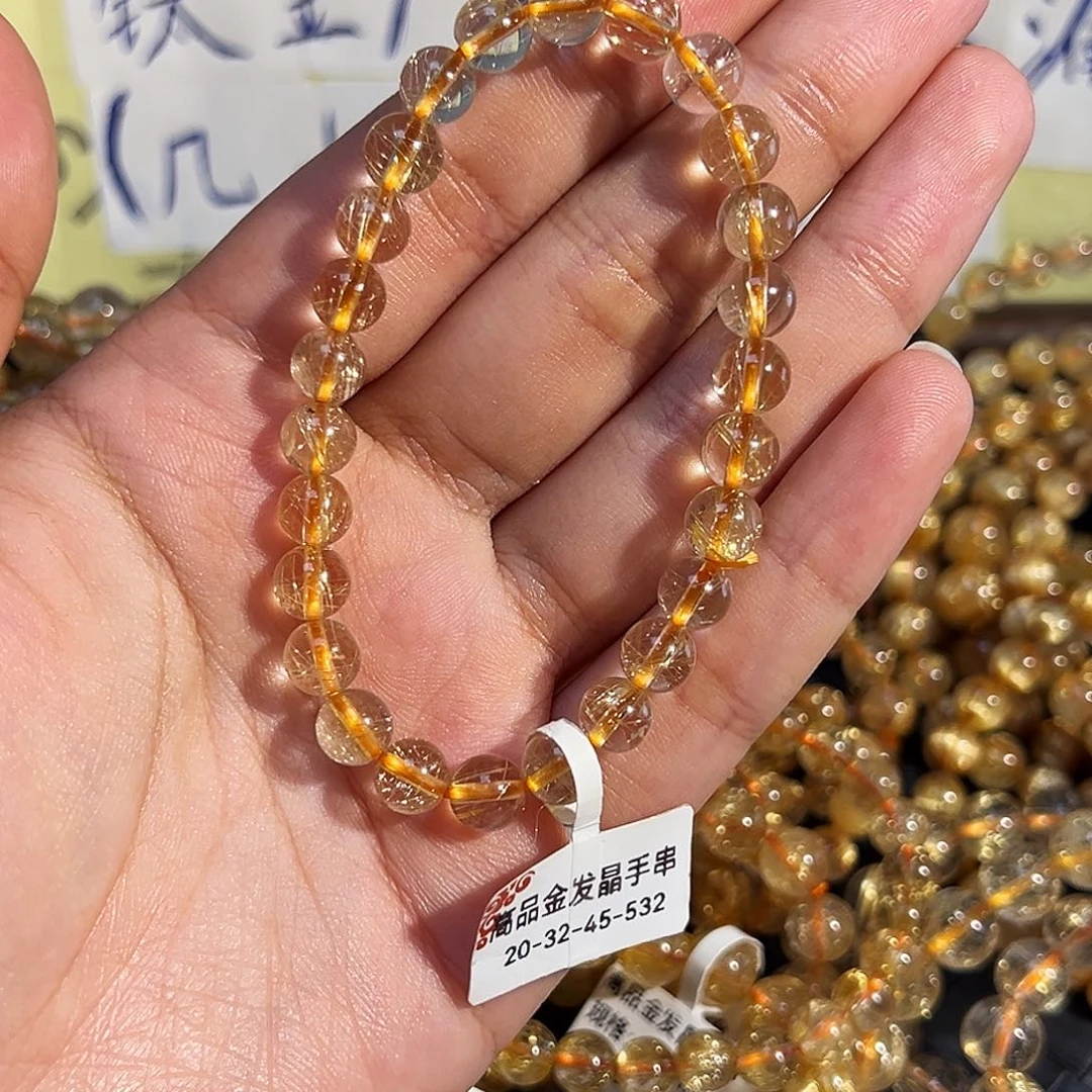 未镶嵌水晶手串天然金发晶
