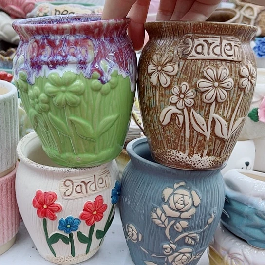 多肉绿植陶瓷花盆9.9包邮