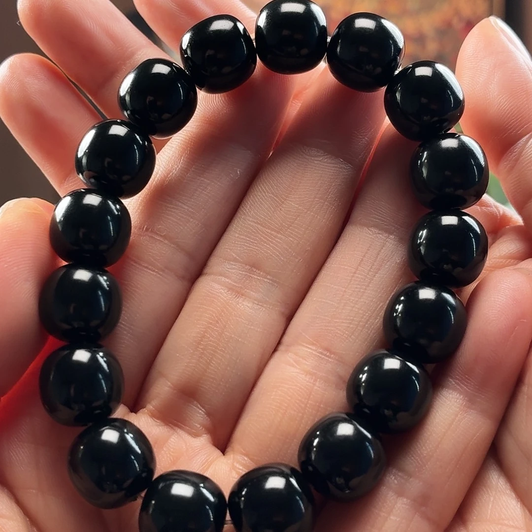 和田玉未镶嵌手串新疆和田玉黑老12/13