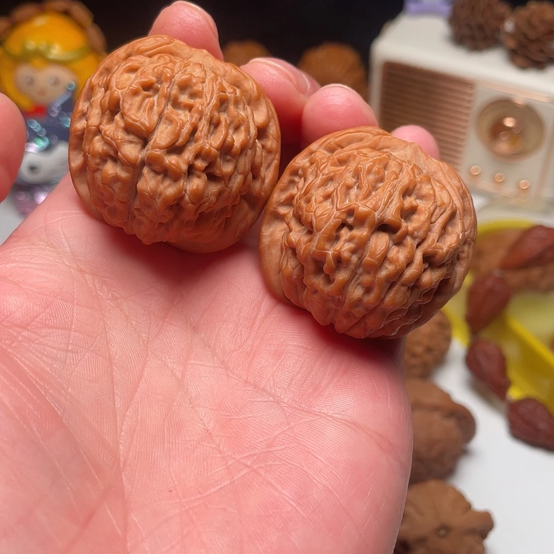 吊坠文玩核桃莲花虎头